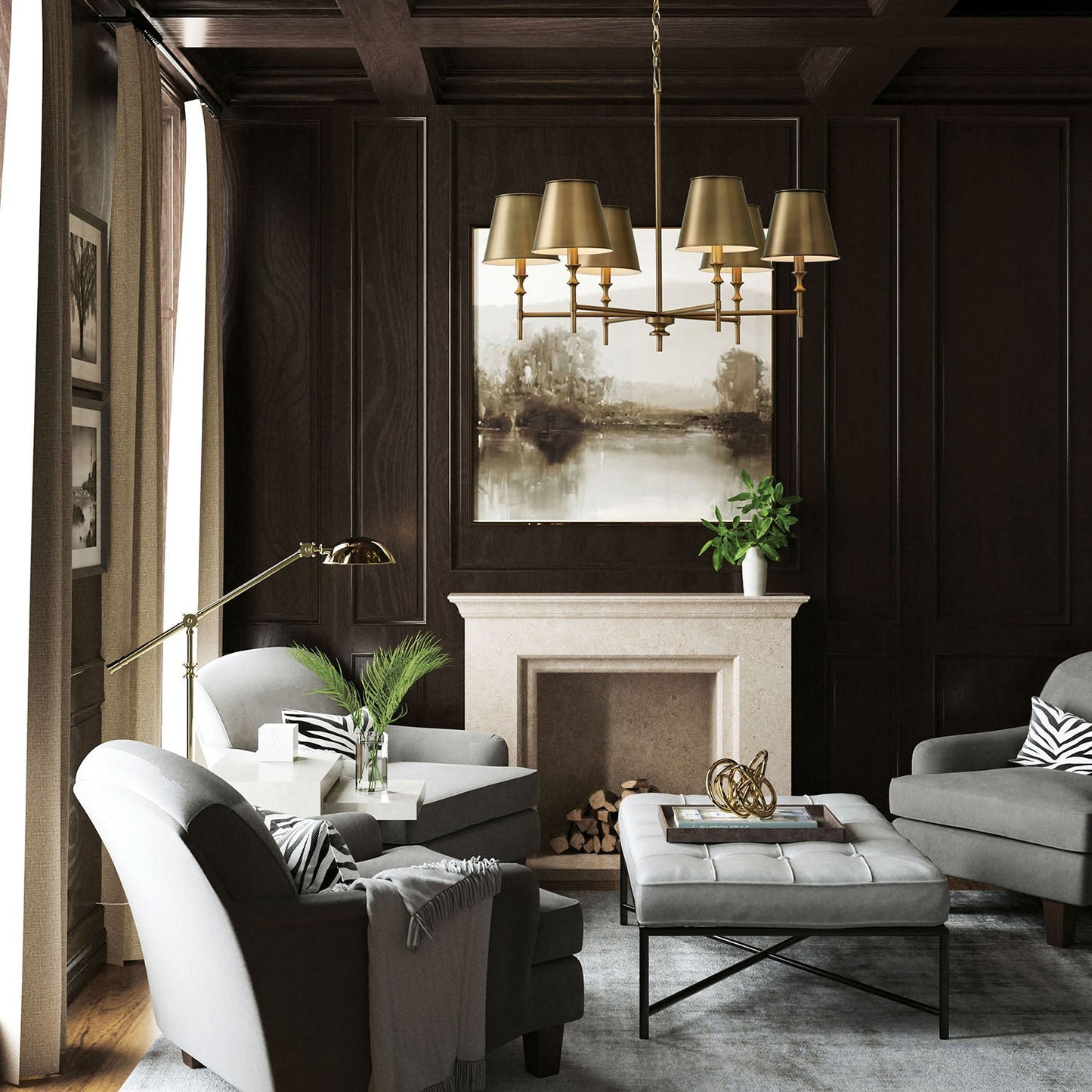 Whitney Brass Chandelier