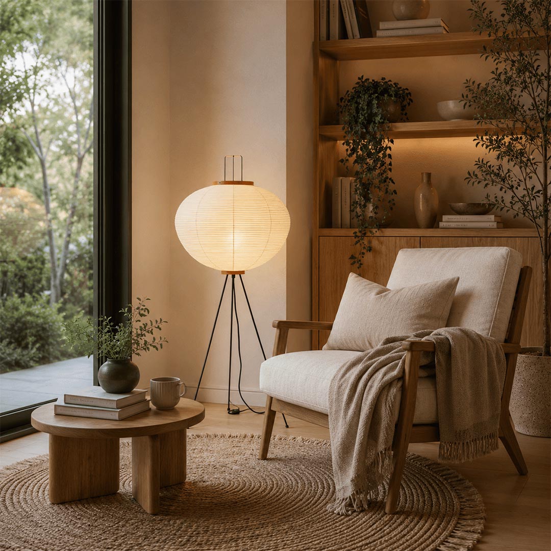 Akari 10A Washi Paper Tripod Floor Lamp