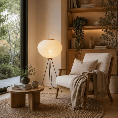 Akari 10A Washi Paper Tripod Floor Lamp