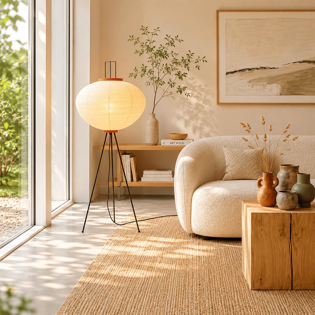 Akari 10A Washi Paper Tripod Floor Lamp