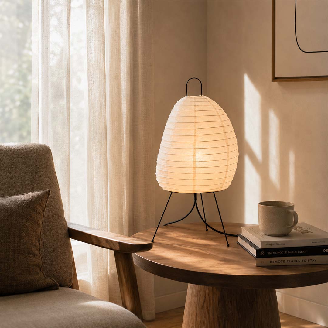 Akari 1N Washi Paper Tall Tripod Table Lamp