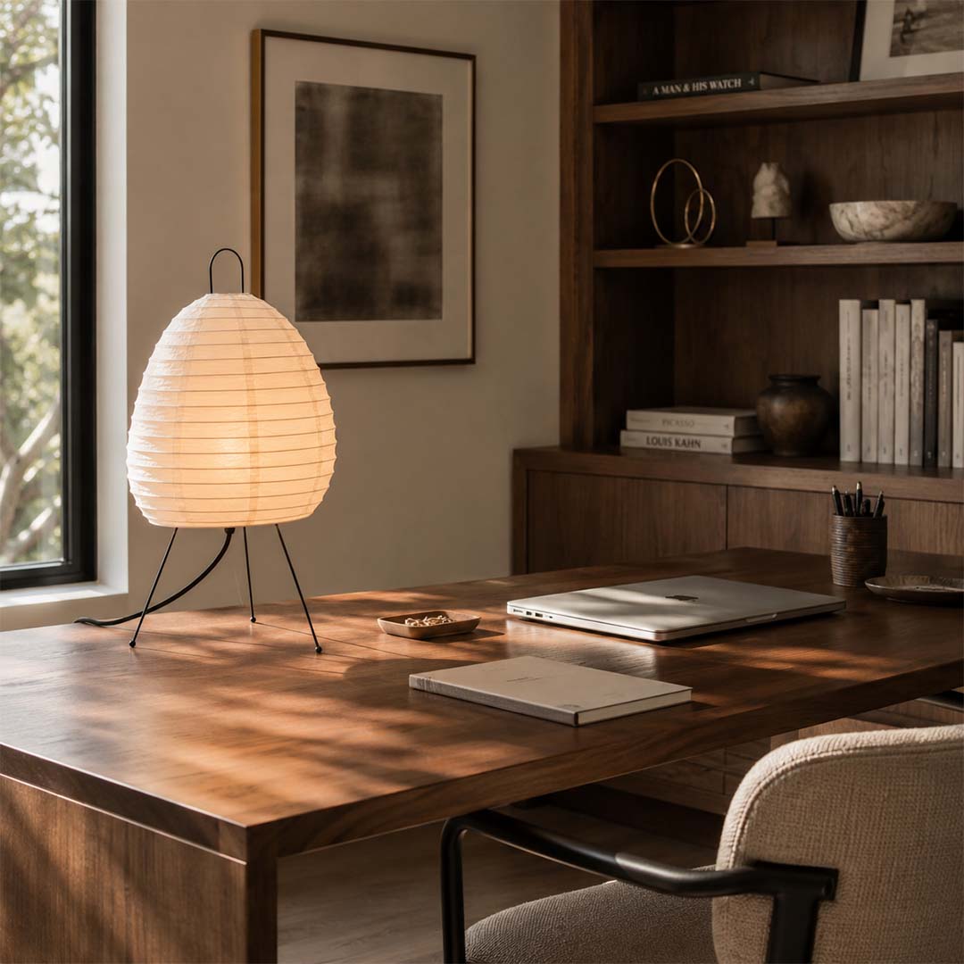 Akari 1N Washi Paper Tall Tripod Table Lamp