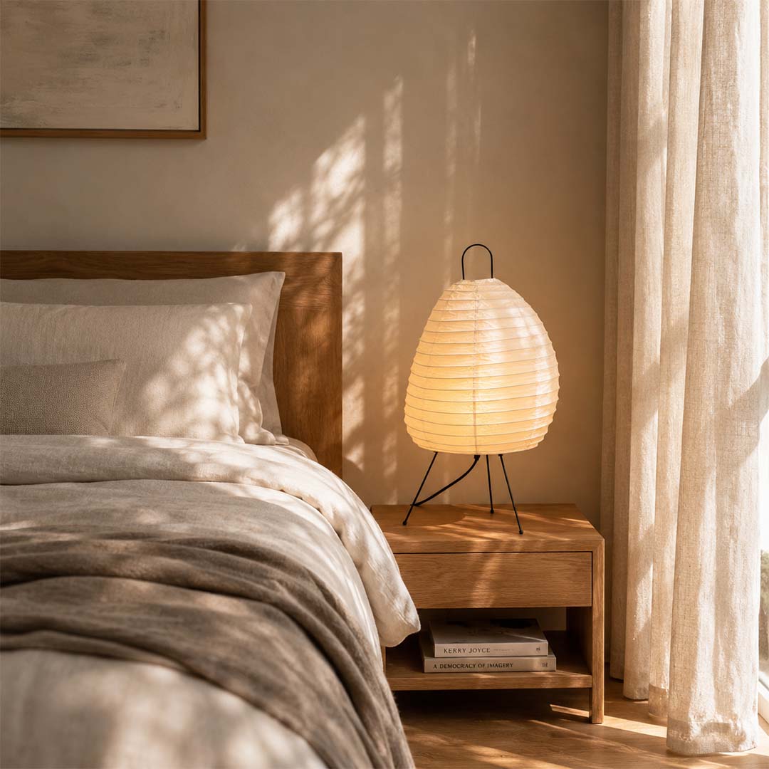 Akari 1N Washi Paper Tall Tripod Table Lamp