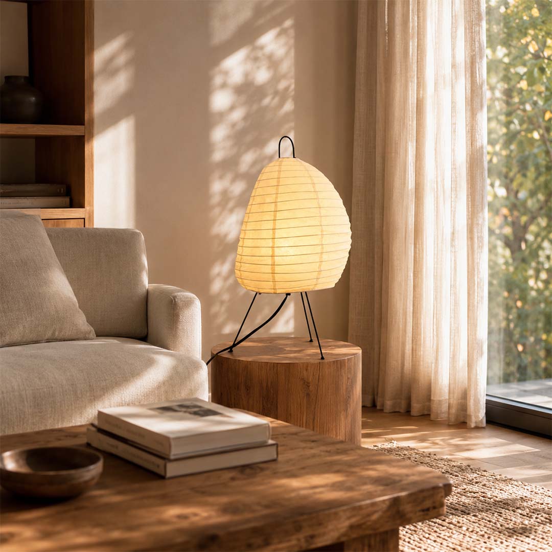 Akari 1N Washi Paper Tall Tripod Table Lamp
