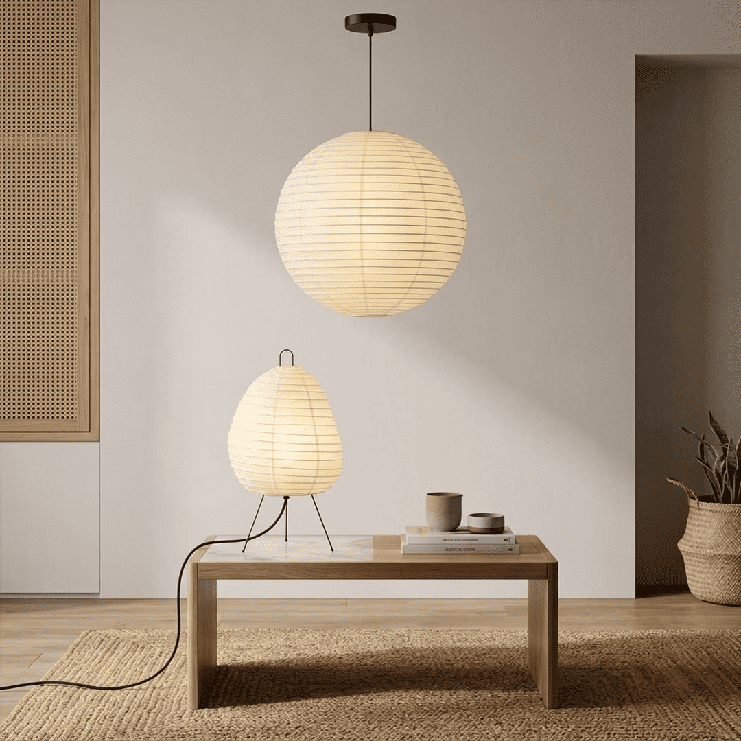 Akari 1N Washi Paper Tall Tripod Table Lamp