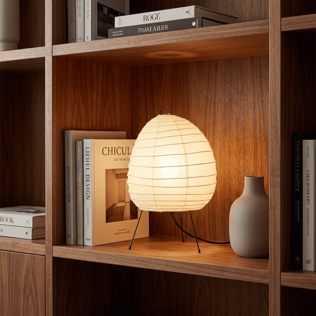 Akari 1N Washi Paper Tall Tripod Table Lamp