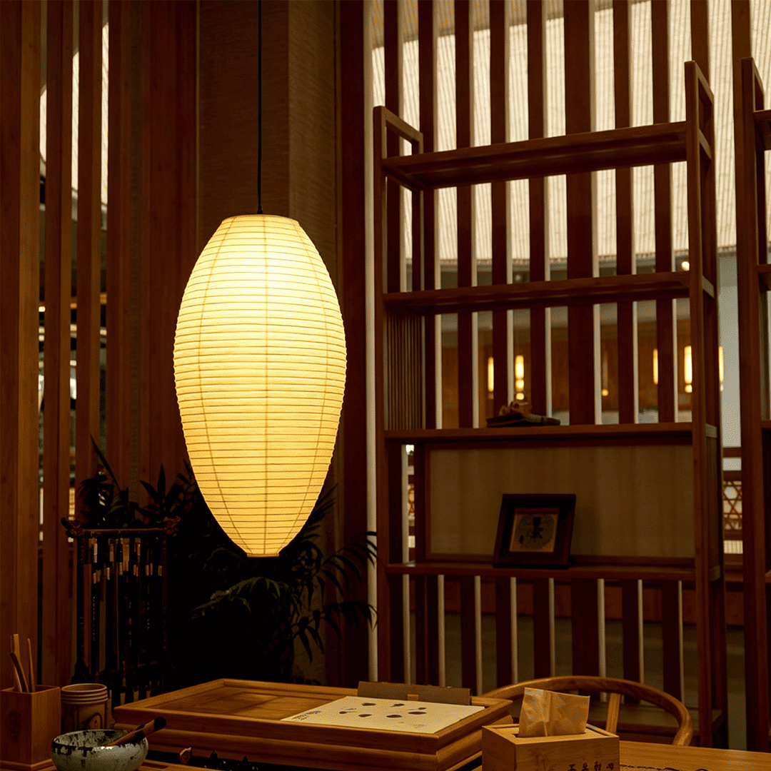 Akari 23A 24A Washi Paper Egg-Shape Pendant Light