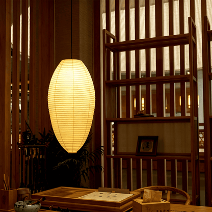 Akari 23A 24A Washi Paper Egg-Shape Pendant Light