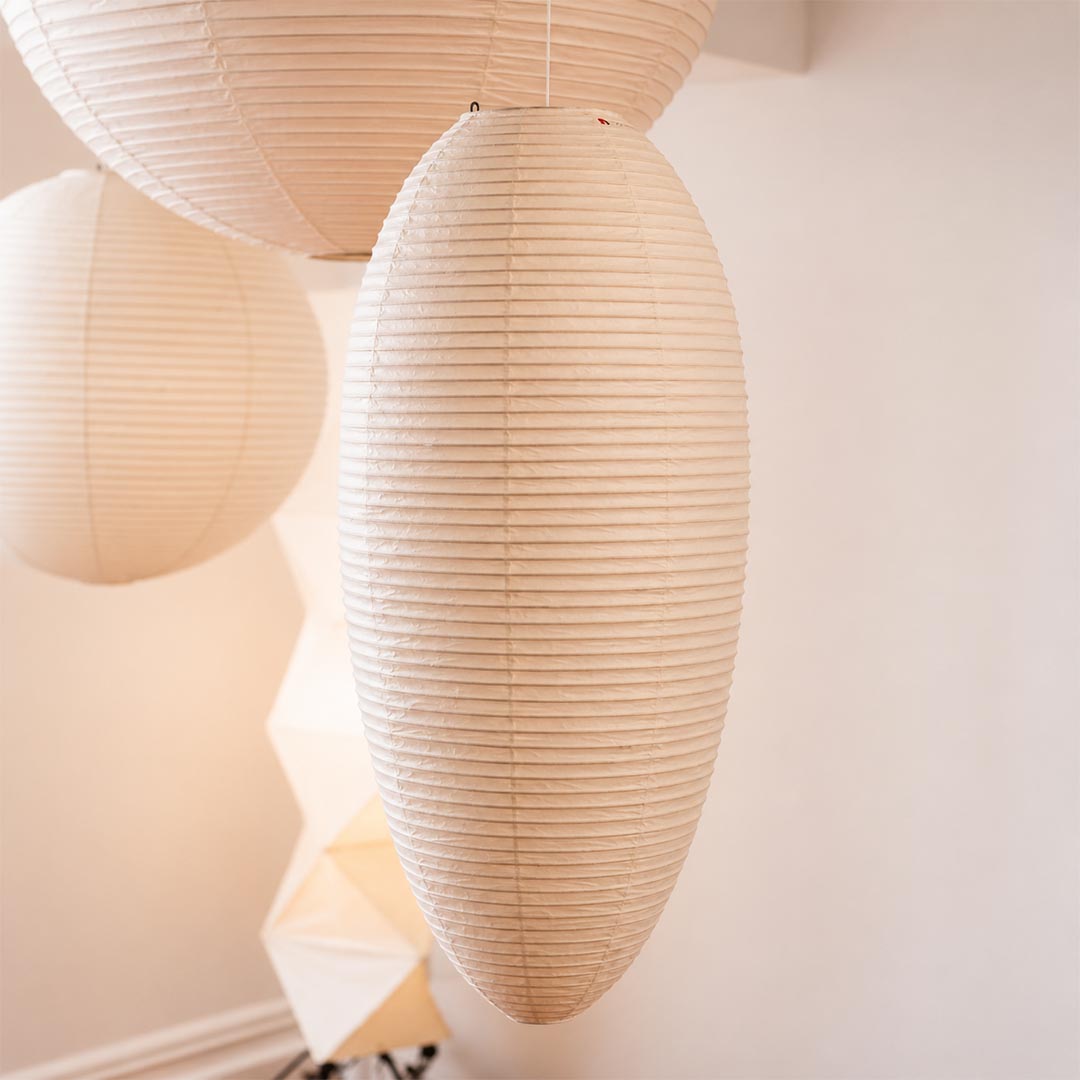 Akari 23A 24A Washi Paper Egg-Shape Pendant Light