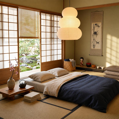 Akari 24N Washi Paper Triple-Tier Pendant Light