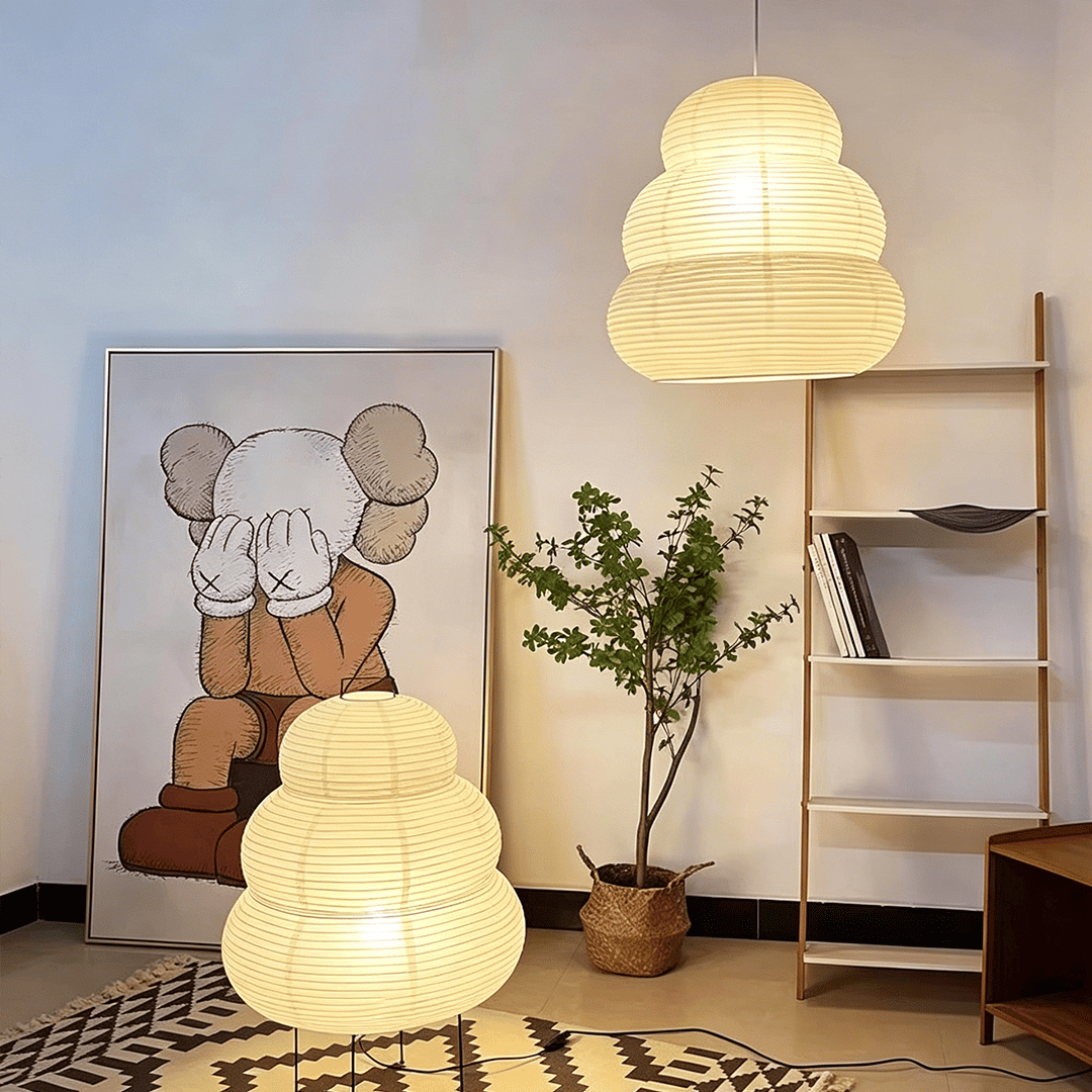 Akari 24N Washi Paper Triple-Tier Pendant Light