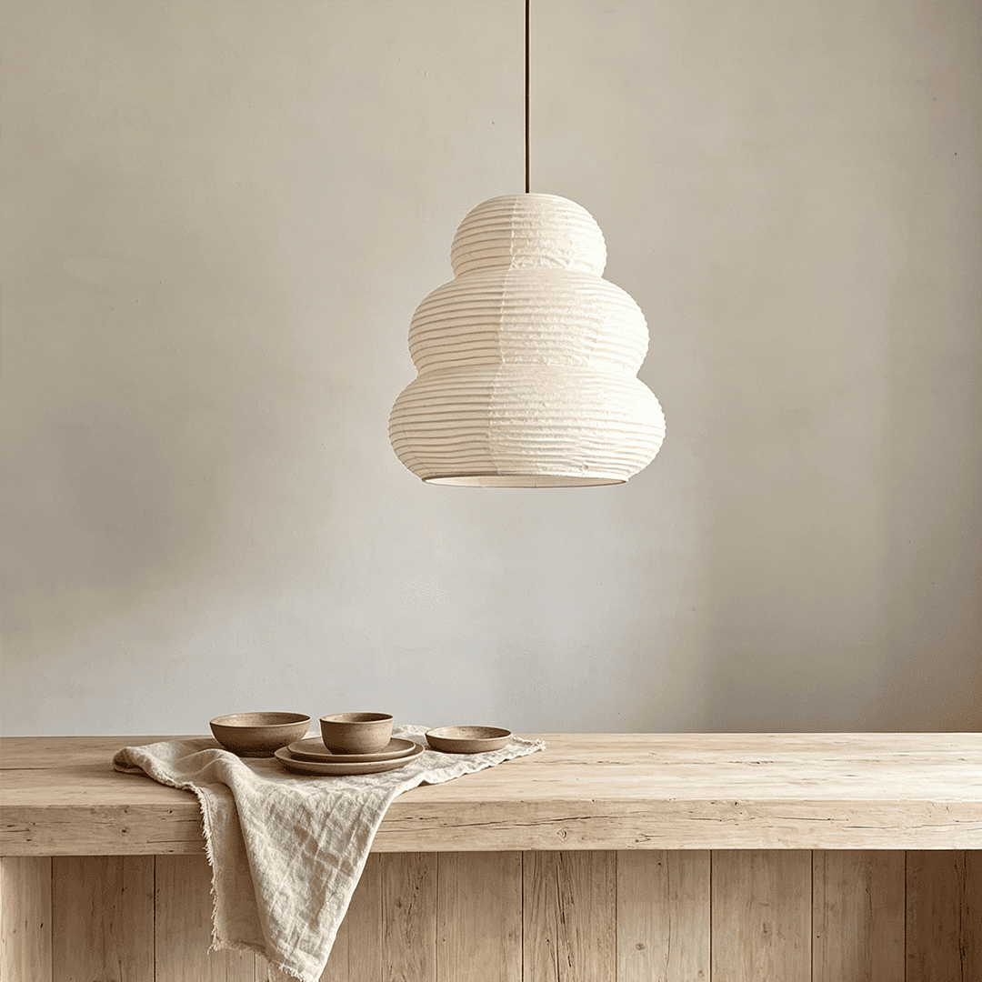 Akari 24N Washi Paper Triple-Tier Pendant Light