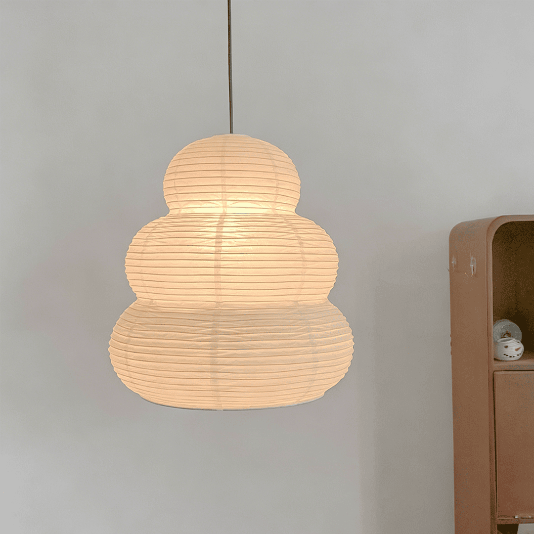 Akari 24N Washi Paper Triple-Tier Pendant Light