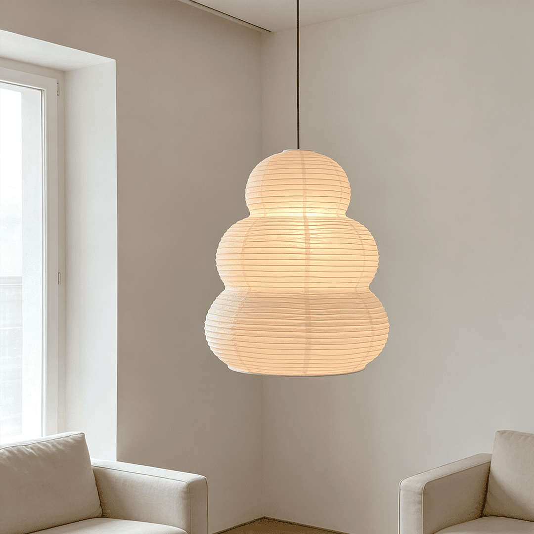 Akari 24N Washi Paper Triple-Tier Pendant Light