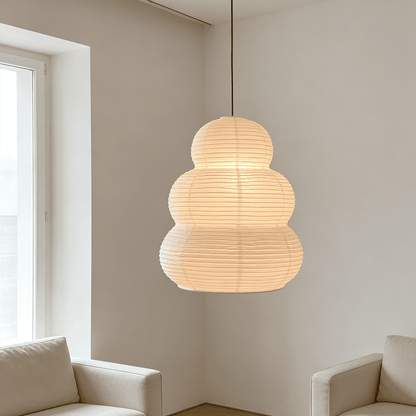 Akari 24N Washi Paper Triple-Tier Pendant Light