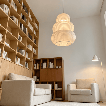 Akari 24N Washi Paper Triple-Tier Pendant Light