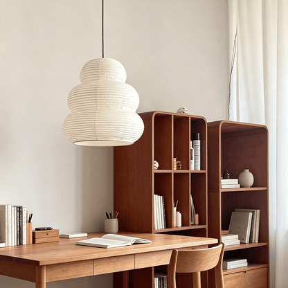 Akari 24N Washi Paper Triple-Tier Pendant Light