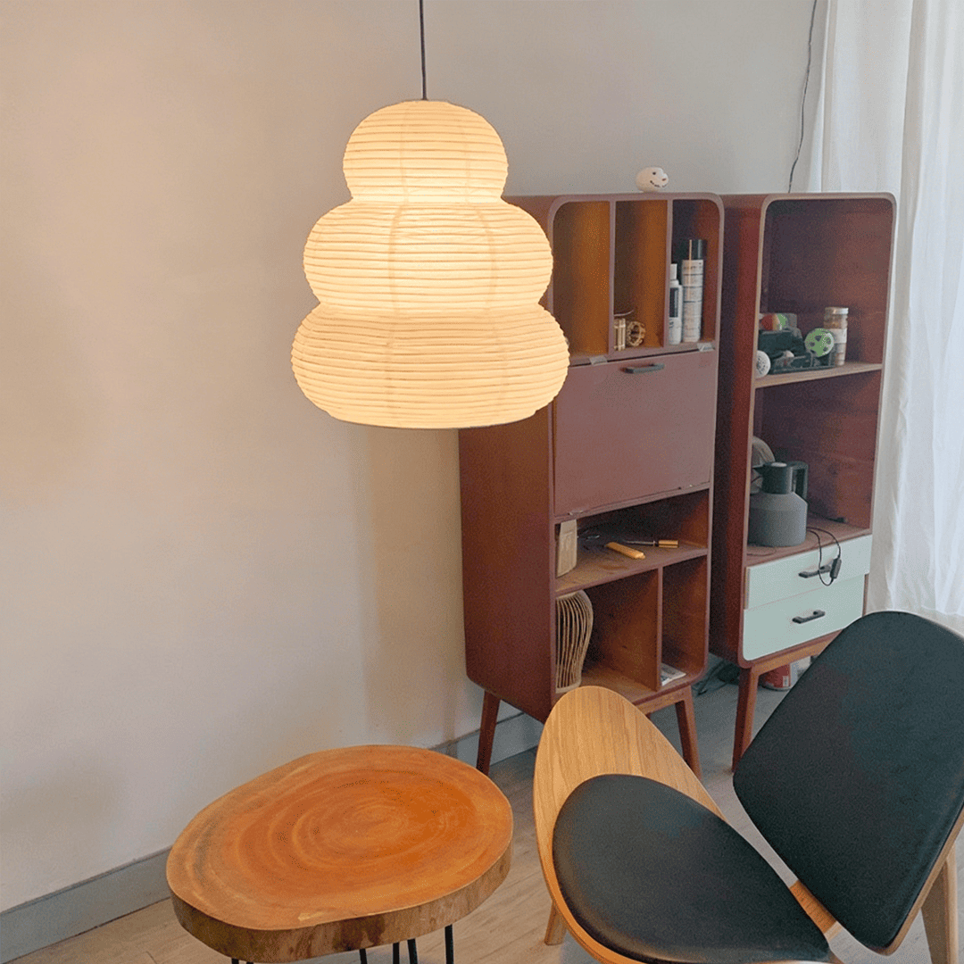 Akari 24N Washi Paper Triple-Tier Pendant Light