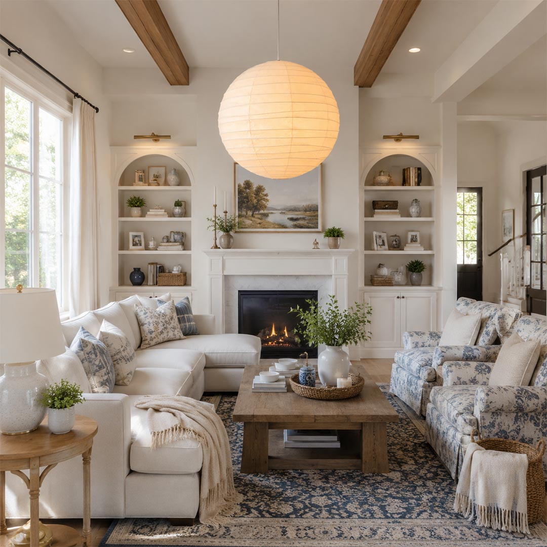 Washi Paper D Sphere Pendant Light