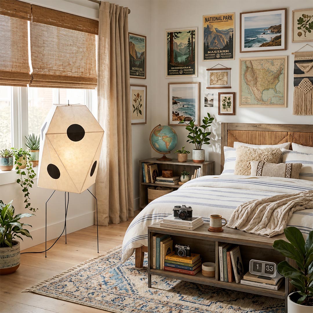 Akari UF3-Q Washi Paper Floor Lamp