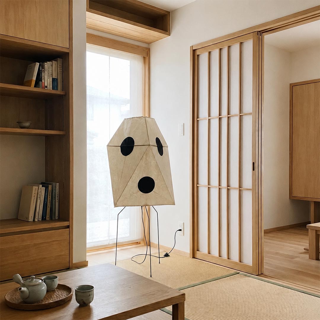 Akari UF3-Q Washi Paper Floor Lamp
