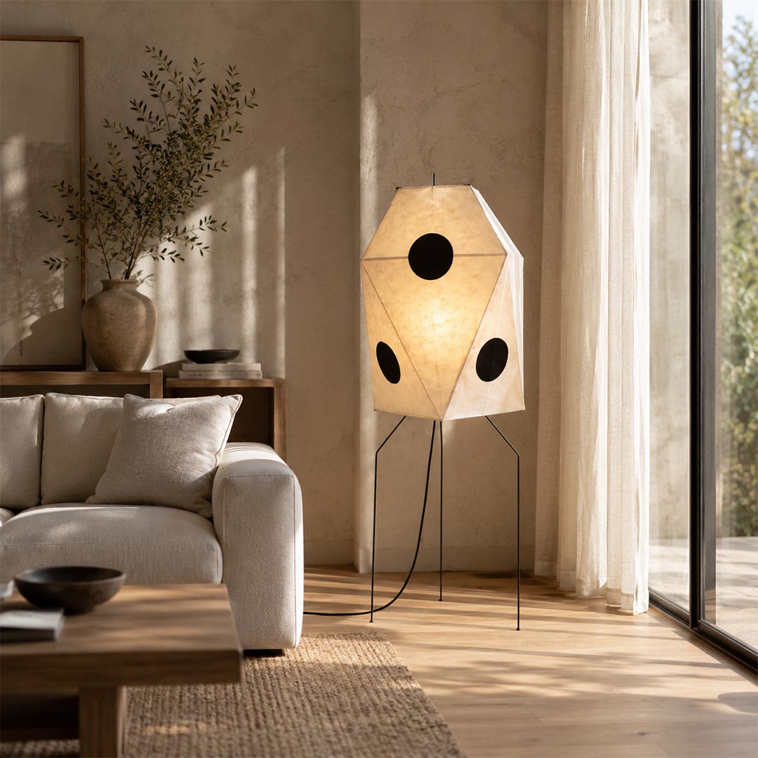 Akari UF3-Q Washi Paper Floor Lamp