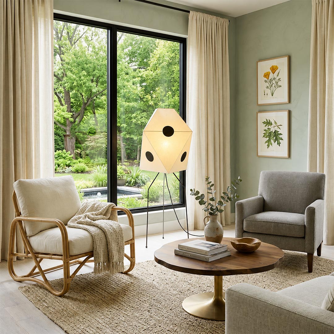 Akari UF3-Q Washi Paper Floor Lamp