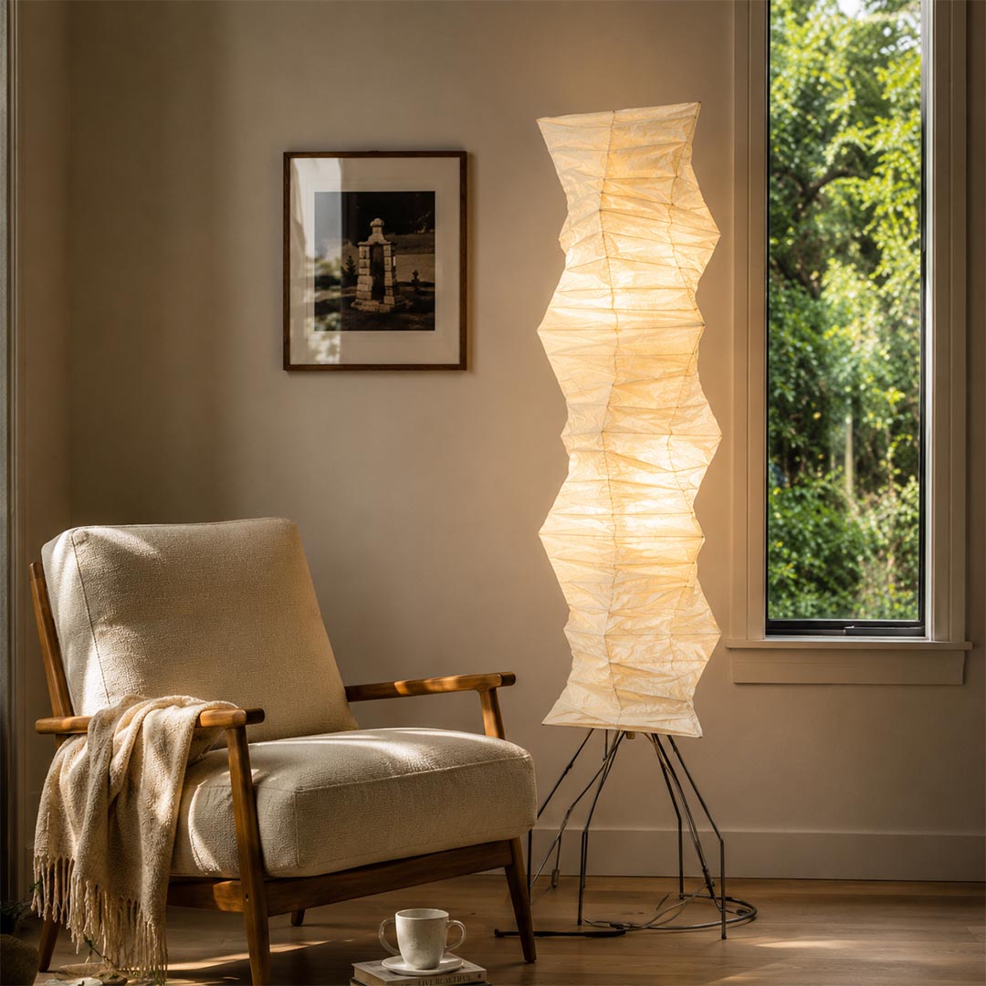 Akari UF4-33N Washi Paper Tall Floor Lamp