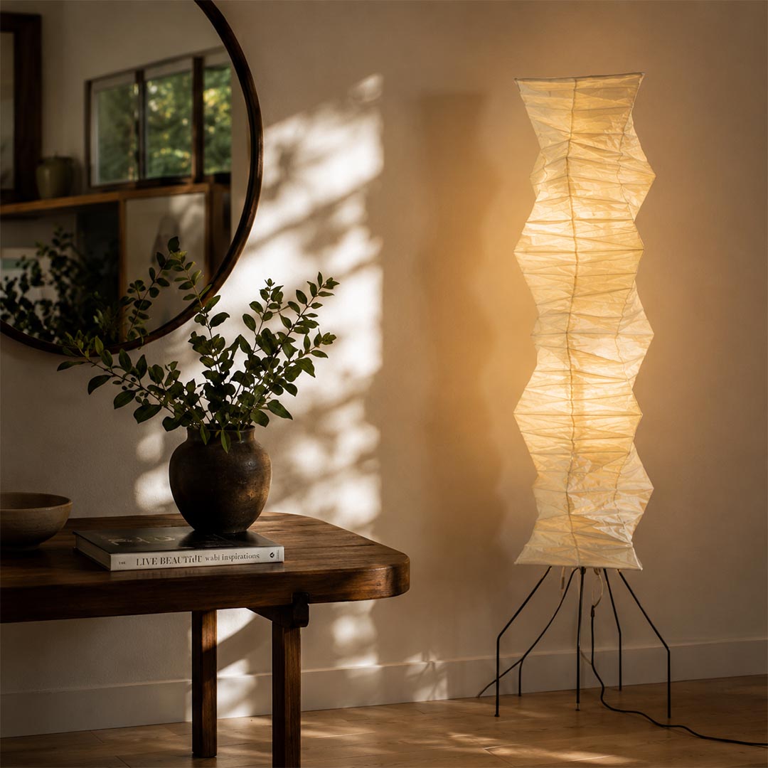 Akari UF4-33N Washi Paper Tall Floor Lamp