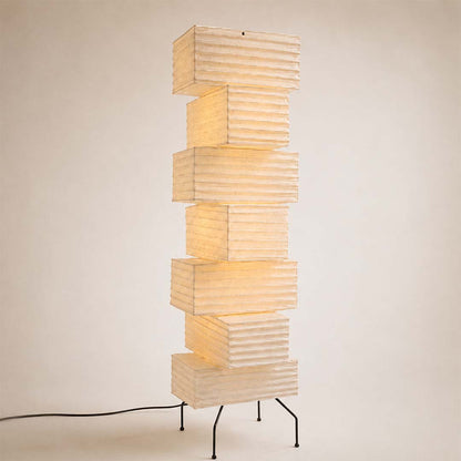 Akari UF4-L10 Washi Paper Stacked Tower Floor Lamp