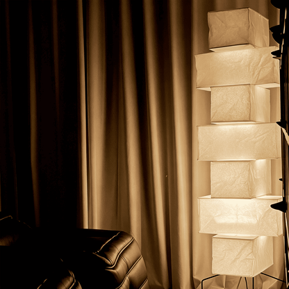Akari UF4-L10 Washi Paper Stacked Tower Floor Lamp