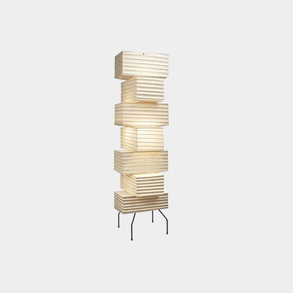 Akari UF4-L10 Washi Paper Stacked Tower Floor Lamp