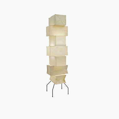 Akari UF4-L10 Washi Paper Stacked Tower Floor Lamp