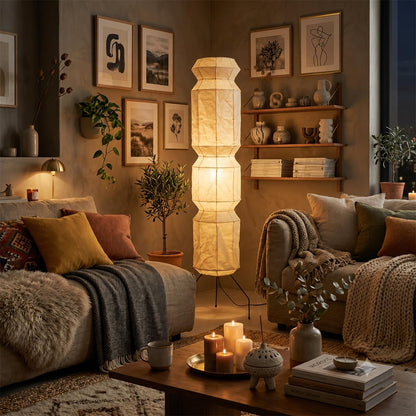 Akari UF4-L6 Washi Paper Tall Floor Lamp