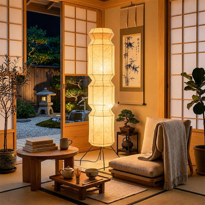 Akari UF4-L6 Washi Paper Tall Floor Lamp