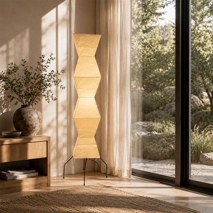 Akari UF4-L9 Washi Paper Tall Cocoon Floor Lamp
