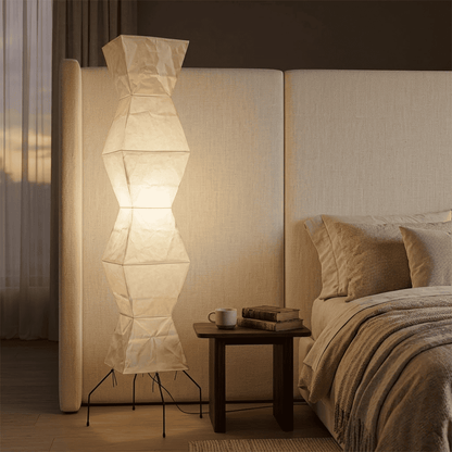 Akari UF4-L9 Washi Paper Tall Cocoon Floor Lamp