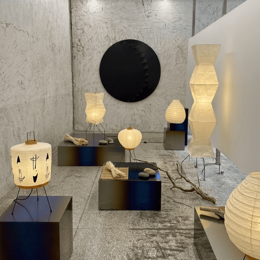 Akari UF4-L9 Washi Paper Tall Cocoon Floor Lamp