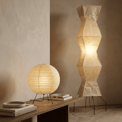 Akari UF4-L9 Washi Paper Tall Cocoon Floor Lamp