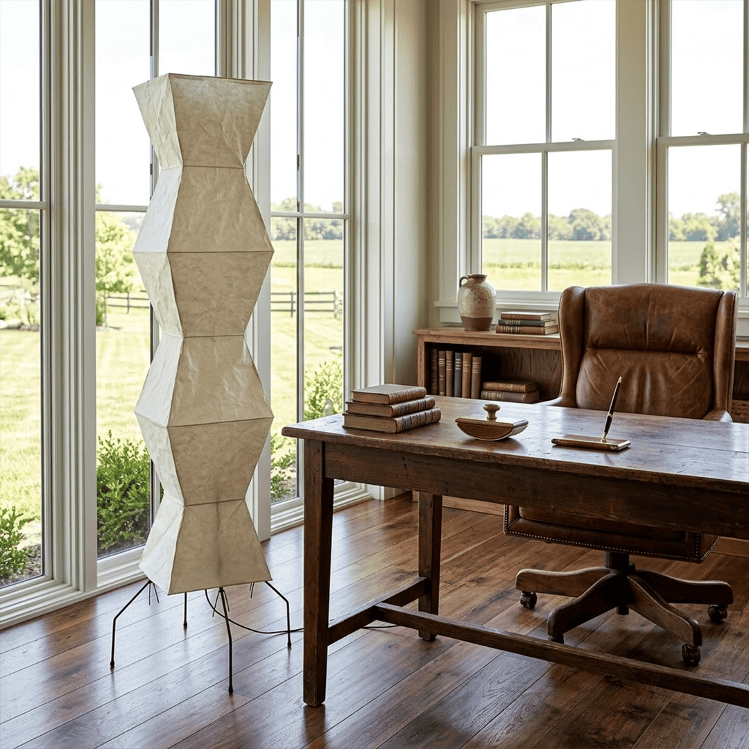 Akari UF4-L9 Washi Paper Tall Cocoon Floor Lamp