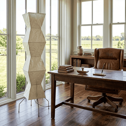 Akari UF4-L9 Washi Paper Tall Cocoon Floor Lamp