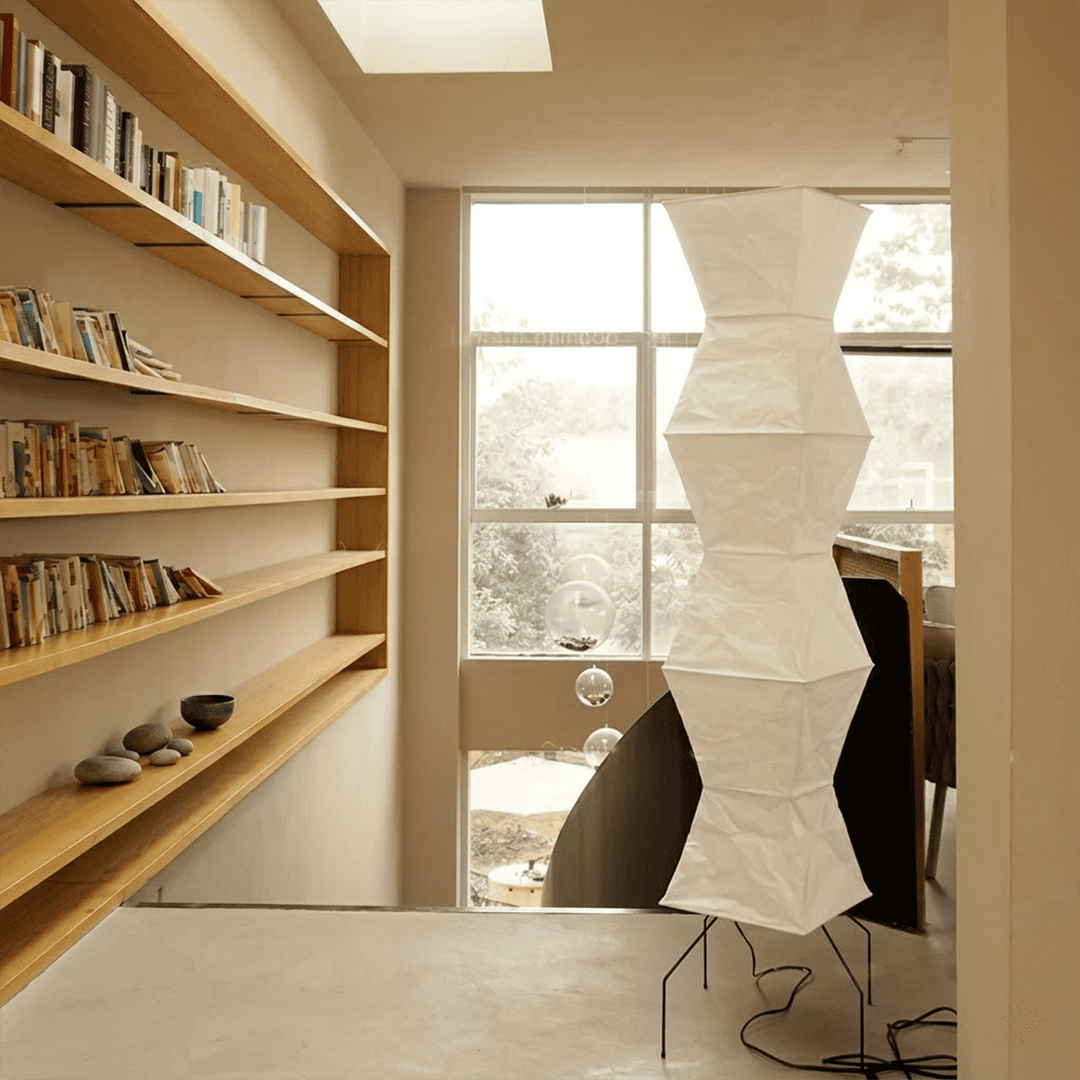 Akari UF4-L9 Washi Paper Tall Cocoon Floor Lamp