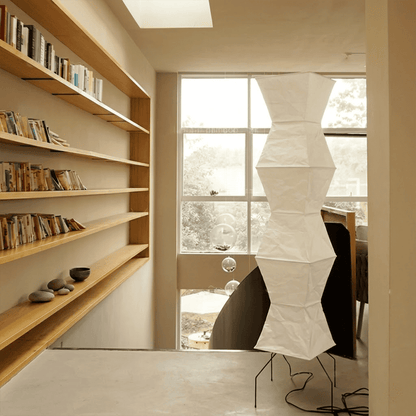 Akari UF4-L9 Washi Paper Tall Cocoon Floor Lamp