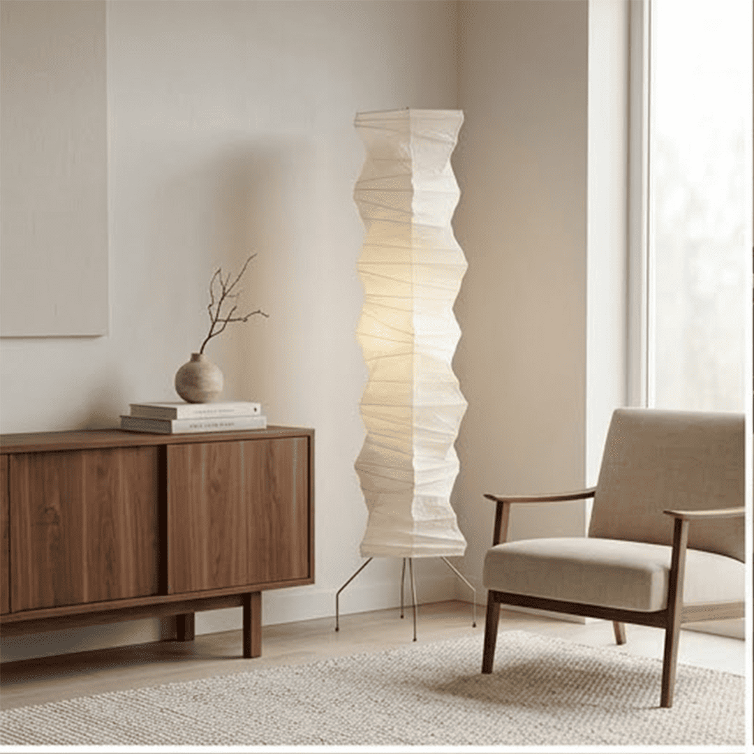 Akari UF4-33N Washi Paper Tall Floor Lamp