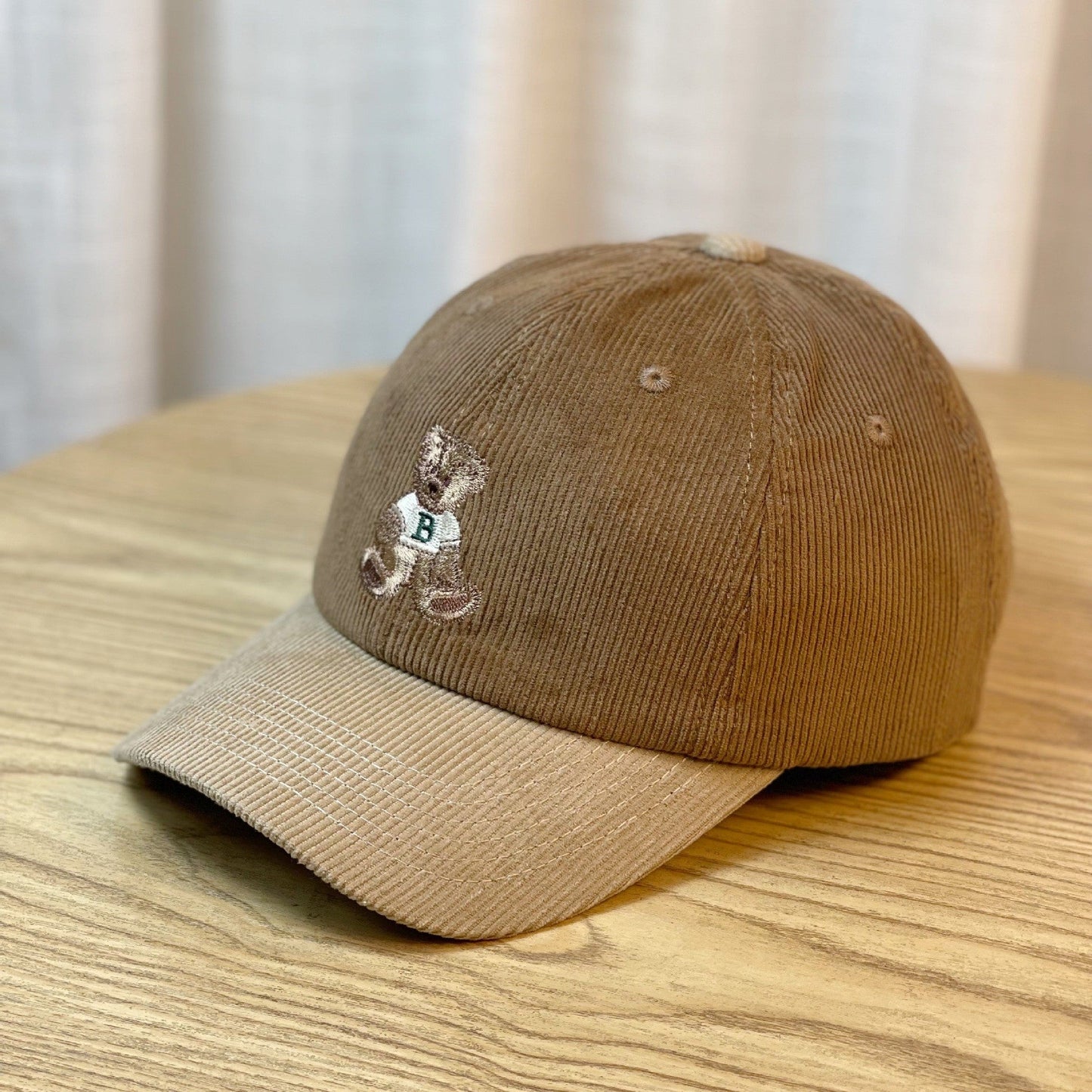 Corduroy Bear Embroidered Baseball Cap