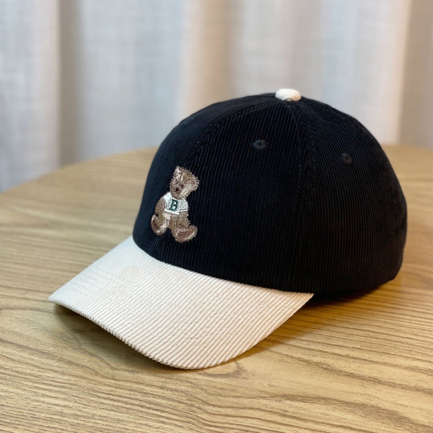 Corduroy Bear Embroidered Baseball Cap