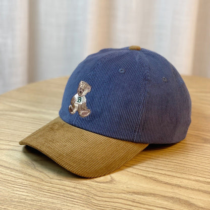 Corduroy Bear Embroidered Baseball Cap