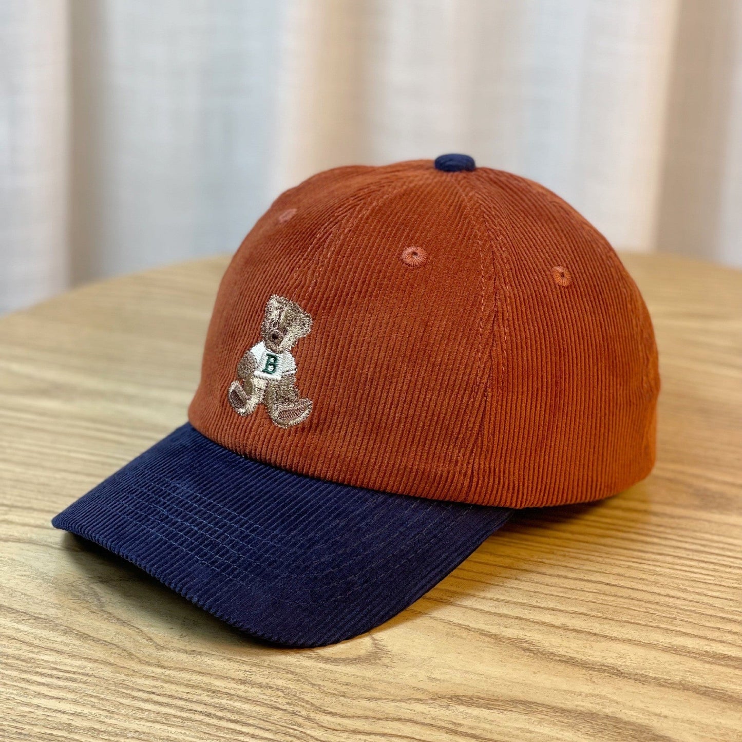 Corduroy Bear Embroidered Baseball Cap