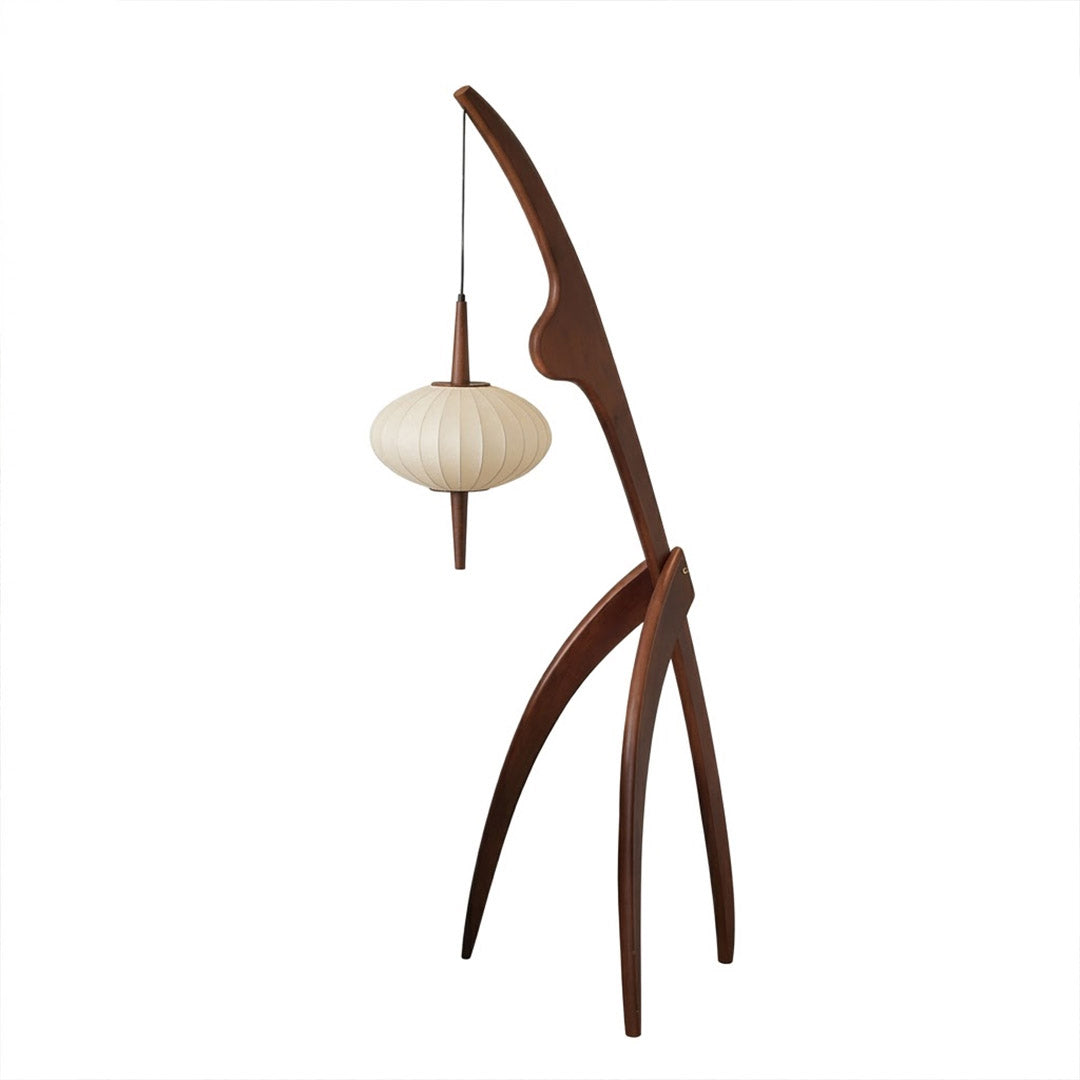 Cygnus Wood & Silk Floor Lamp