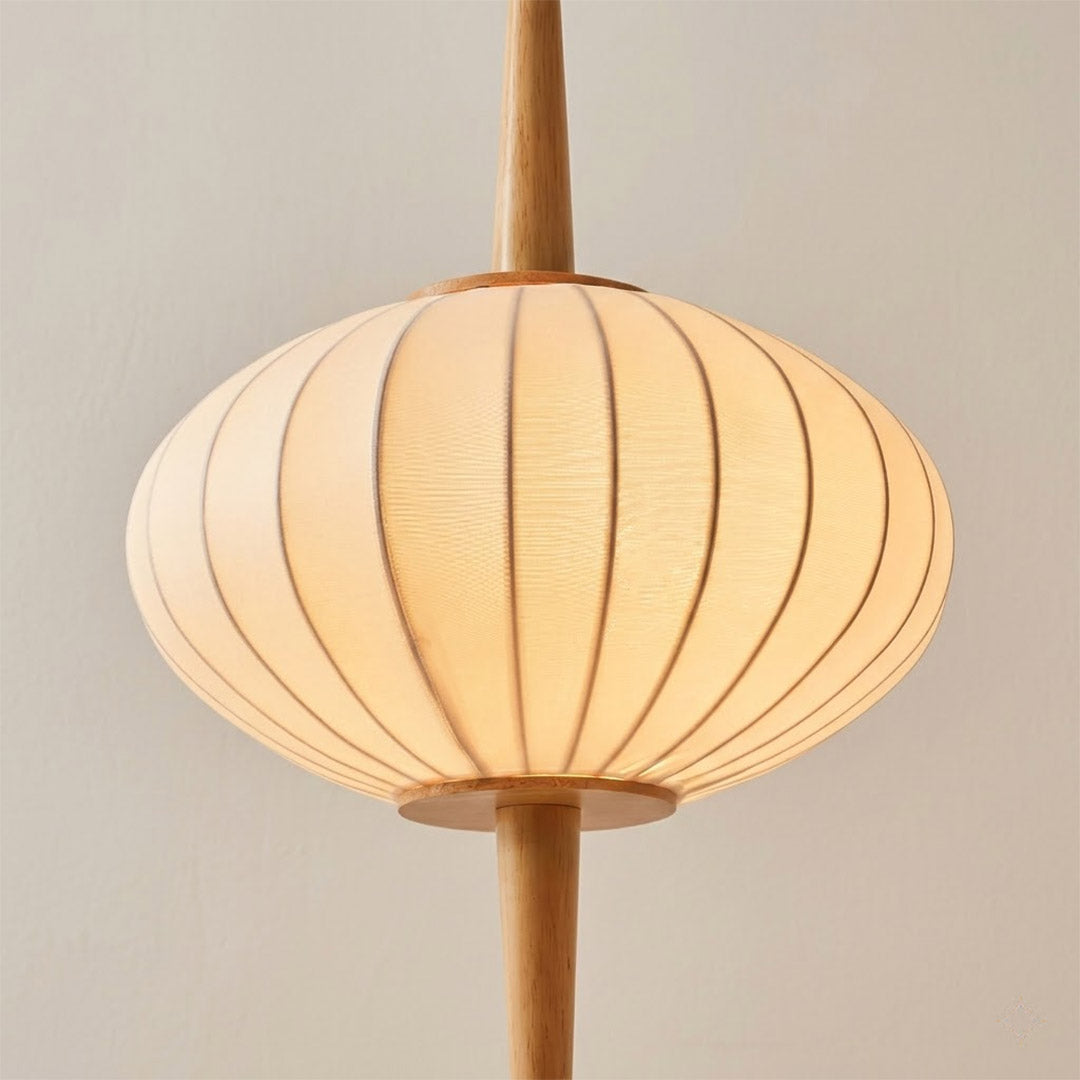 Cygnus Wood & Silk Floor Lamp